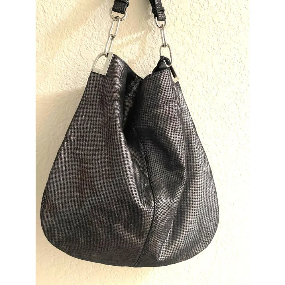 Badgley Mischka Boho Bag Shimmer Hobo Large Shoulder Handbag 15